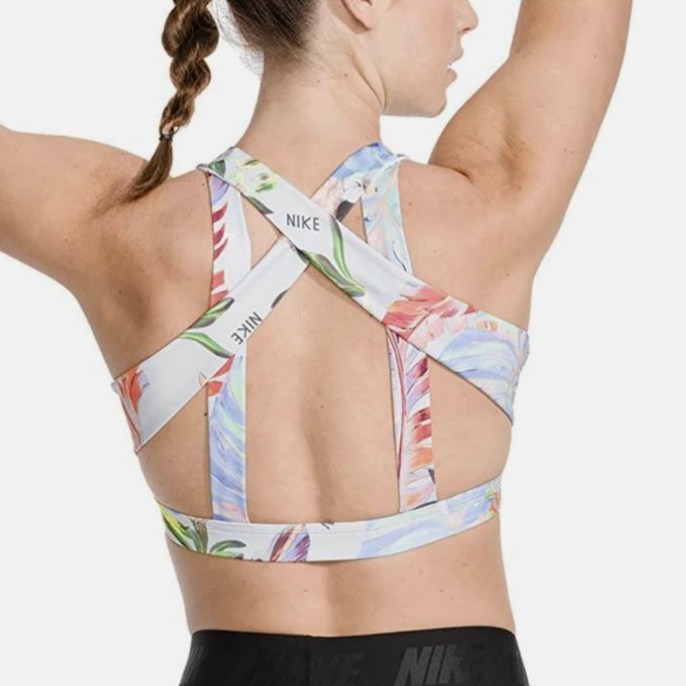 Nike Women's Indy Hyper Femme Sports Bra Pastel Floral AQ8269-043 Size Medium